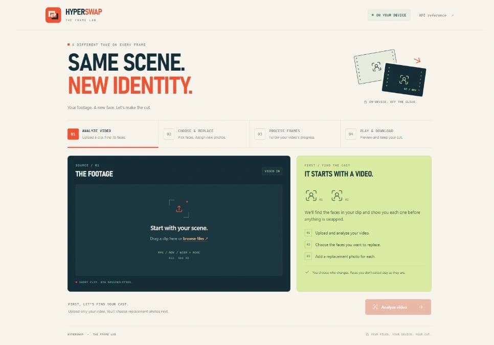 HyperSwap studio with its four-step video workflow